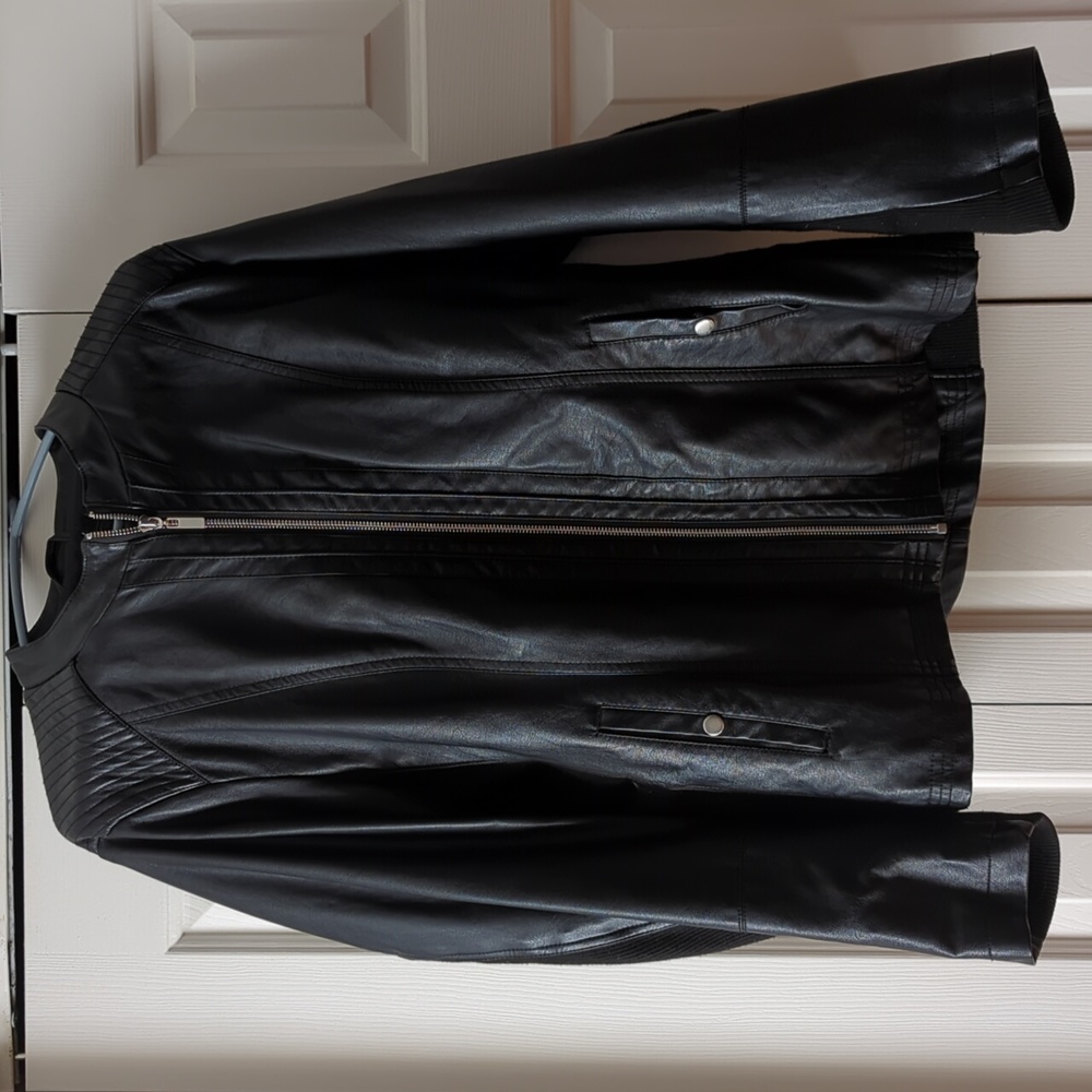Faux leather coat